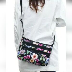 Lesportsac Black Floral Crossbody Bag